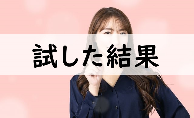 試した結果