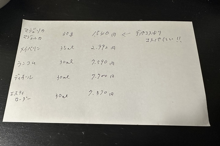 majolicamajorcaコスパ